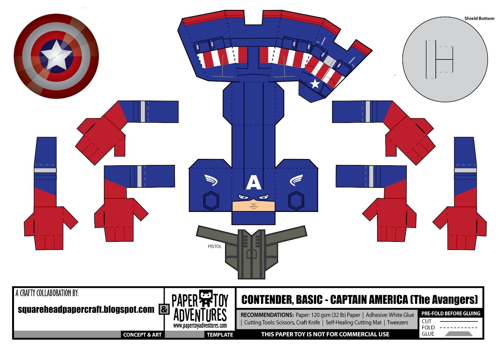 Papercraft: Captain America : The Avengers Movie Version Papercraft